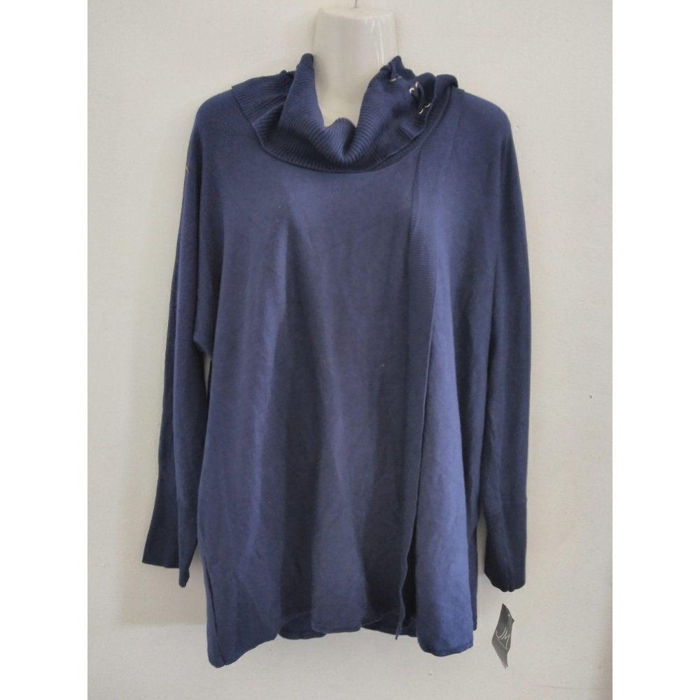 JM Collection Turtle Neck Laced Collar Sweater
